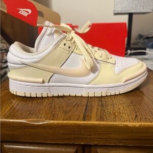 Nike Cream and White Low-Top Sneakers